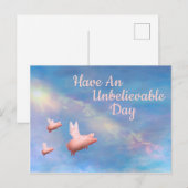 Vliegende varkens hebben een ongelooflijke dag briefkaart (Voorkant / Achterkant)