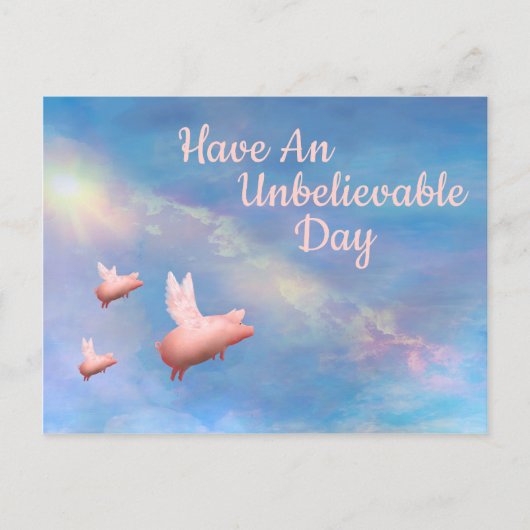 Vliegende varkens hebben een ongelooflijke dag briefkaart (Voorkant)