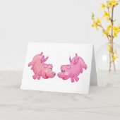 Vliegende varkens in de liefde! kaart (Gele Bloem)
