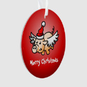 Vliegende Varkens Kerst Acryl Ornament (voorkant)