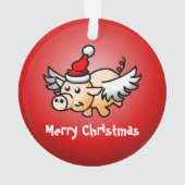 Vliegende Varkens Kerst Acryl Ornament (achterkant)
