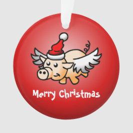 Vliegende Varkens Kerst Acryl Ornament