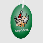 Vliegende Varkens Kerst Acryl Ornament (voorkant)