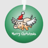 Vliegende Varkens Kerst Acryl Ornament (achterkant)