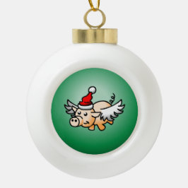 Vliegende Varkens Kerst Keramische Bal Ornament