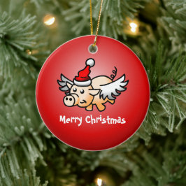 Vliegende Varkens Kerst Keramische Versiering Keramisch Ornament