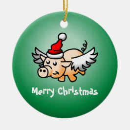 Vliegende Varkens Kerst Keramische Versiering Keramisch Ornament