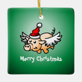 Vliegende Varkens Kerst Keramische Versiering Keramisch Ornament