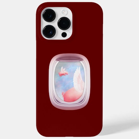 Vliegende varkens langs vliegtuigraam Case-Mate iPhone case (Achterkant)