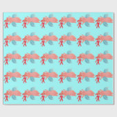 Vliegende varkens met snoepriet, kerstpapier cadeaupapier (Vlak)