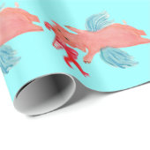 Vliegende varkens met snoepriet, kerstpapier cadeaupapier (Rol Hoek)