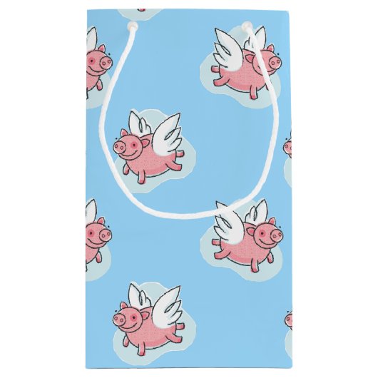 Vliegende varkens Nieuwe baby Kies een Gift Bag Klein Cadeauzakje (Achterkant)