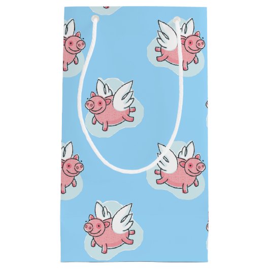 Vliegende varkens Nieuwe baby Kies een Gift Bag Klein Cadeauzakje (Voorkant)