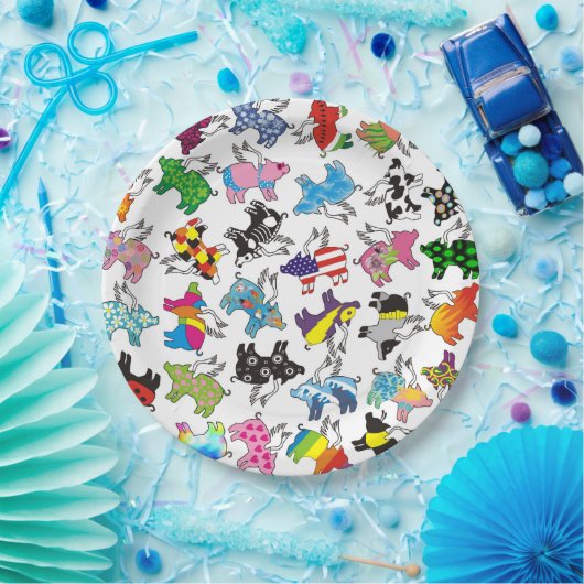 Vliegende varkens op een papieren bord (Feest)