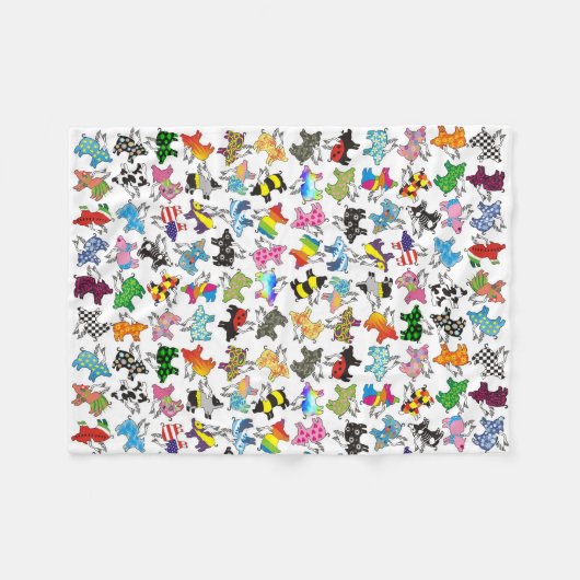 Vliegende varkens op een vlooiendeken fleece deken (Voorkant (Horizontaal))