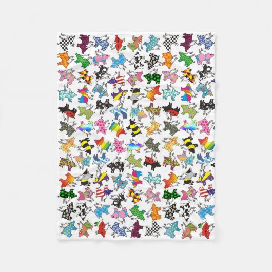 Vliegende varkens op een vlooiendeken fleece deken (Voorkant)