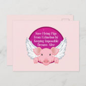 Vliegende varkens opslaan briefkaart (Voorkant / Achterkant)