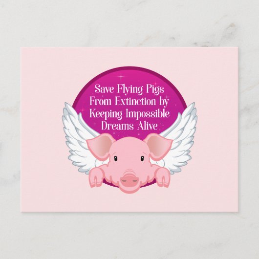 Vliegende varkens opslaan briefkaart (Voorkant)