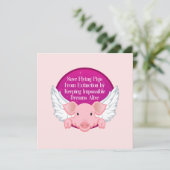 Vliegende varkens opslaan kaart (Staand voorkant)