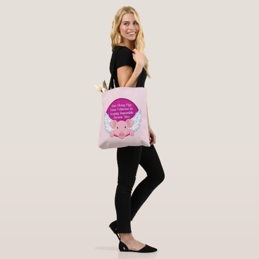 Vliegende varkens opslaan tote bag (Op model)
