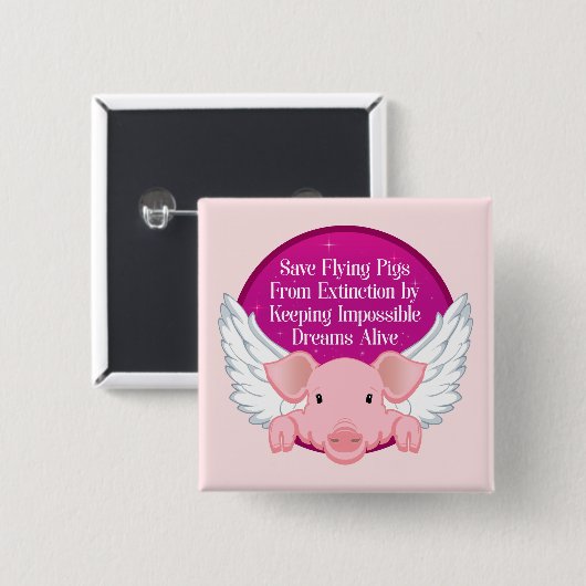 Vliegende varkens opslaan vierkante button 5,1 cm (Voorkant /achterkant)