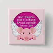 Vliegende varkens opslaan vierkante button 5,1 cm (Voorkant)