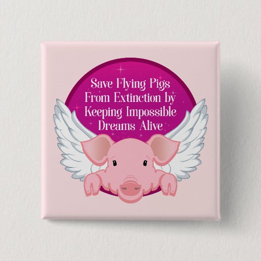 Vliegende varkens opslaan vierkante button 5,1 cm (Voorkant)