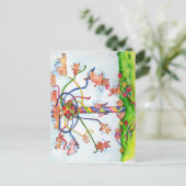 Vliegende varkens rond de Maypole Briefkaart (Staand voorkant)