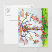 Vliegende varkens rond de Maypole Briefkaart (Voorkant / Achterkant)