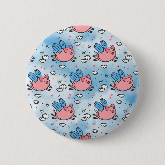 vliegende varkens ronde button 5,7 cm (Voorkant)