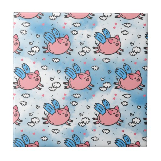 vliegende varkens tegeltje (Voorkant)