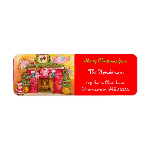 Vliegende varkens versieren Adresetiketten Etiket (Voorkant)