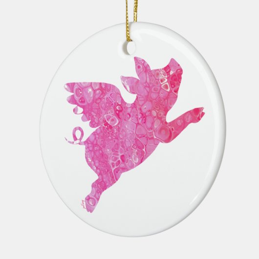 Vliegende varkens, vliegende varkens keramisch ornament (Links)