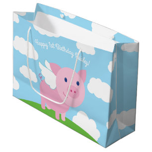 Vliegende varkens zakje cadeau 1e verjaardag