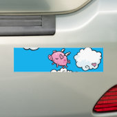 Vliegende varkensdansen op wolken bumpersticker (Op auto)
