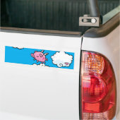 Vliegende varkensdansen op wolken bumpersticker (Op Truck)