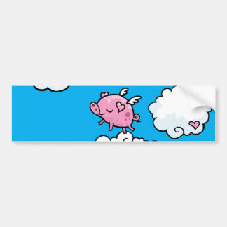Vliegende varkensdansen op wolken bumpersticker