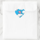 Vliegende varkensdansen op wolken hart sticker (Tas)