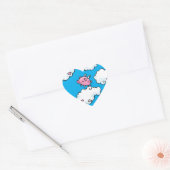 Vliegende varkensdansen op wolken hart sticker (Envelop)