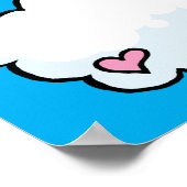 Vliegende varkensdansen op wolken poster (Hoek)