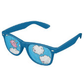 Vliegende varkensdansen op wolken retro zonnebril (Gekanteld)