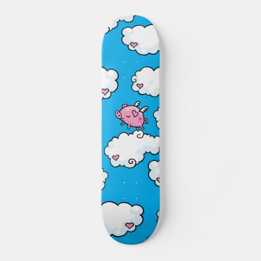 Vliegende varkensdansen op wolken skateboard (Voorkant)