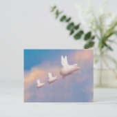 vliegende varkensfamilie briefkaart (Staand voorkant)