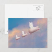 vliegende varkensfamilie briefkaart (Voorkant / Achterkant)