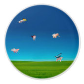 vliegende varkensknop keramische knop (Voorkant)