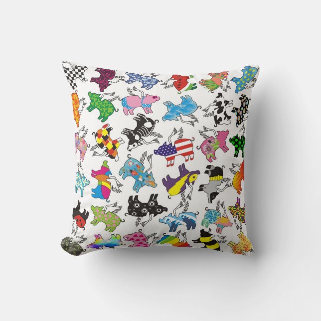 Vliegende varkenskussen kussen (Voorkant)