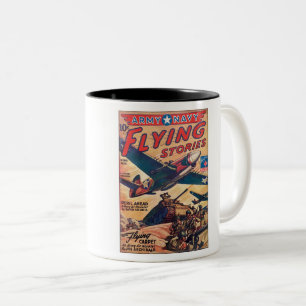  VLIEGENDE VERHALEN WWII MAG HOESJE TWEEKLEURIGE KOFFIEMOK