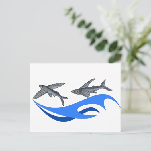 Vliegende vis (Exocet) Briefkaart (Staand voorkant)