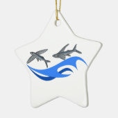 Vliegende vis (Exocet) Keramisch Ornament (Links)