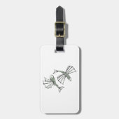 Vliegende vis Hand getrokken oceaan schepsel Bagagelabel (Voorkant verticaal)